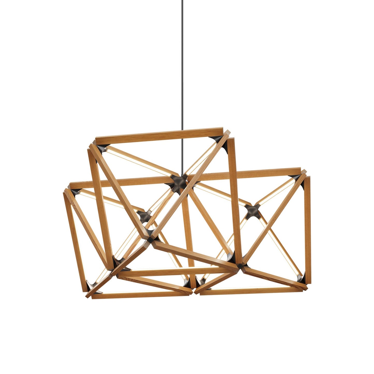 Triple X LED Chandelier in Heart Pine (Reclaimed)/Blackened.