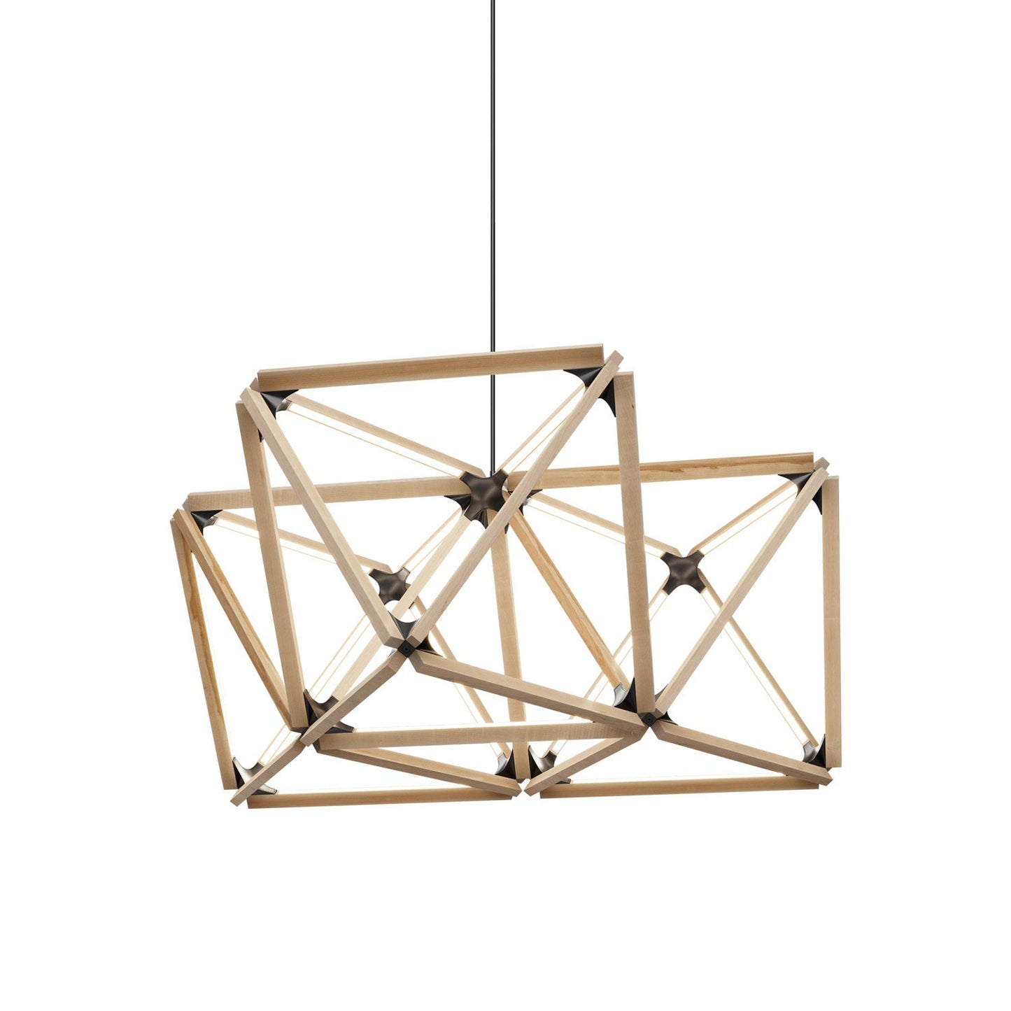 Triple X LED Chandelier in Maple/Blackened.