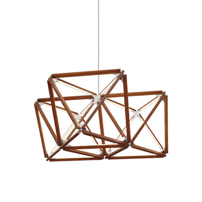 Triple X LED Chandelier in Water Tower Redwood/Brushed Nickel.