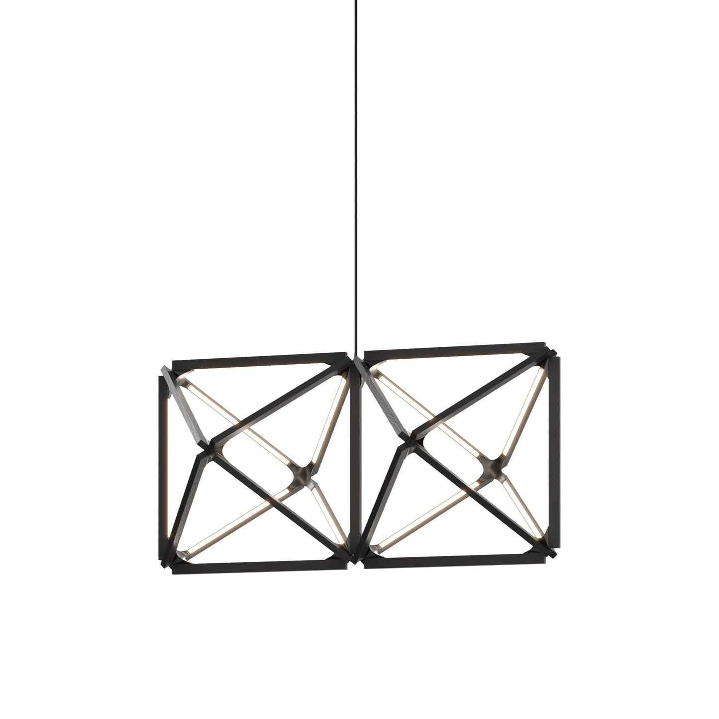 Truss LED Chandelier in Ebonized Oak/Blackened.