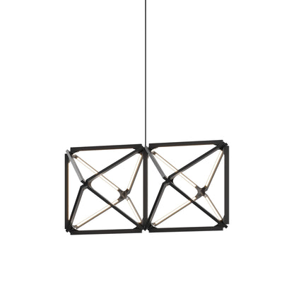 Truss LED Chandelier in Ebonized Oak/Blackened.