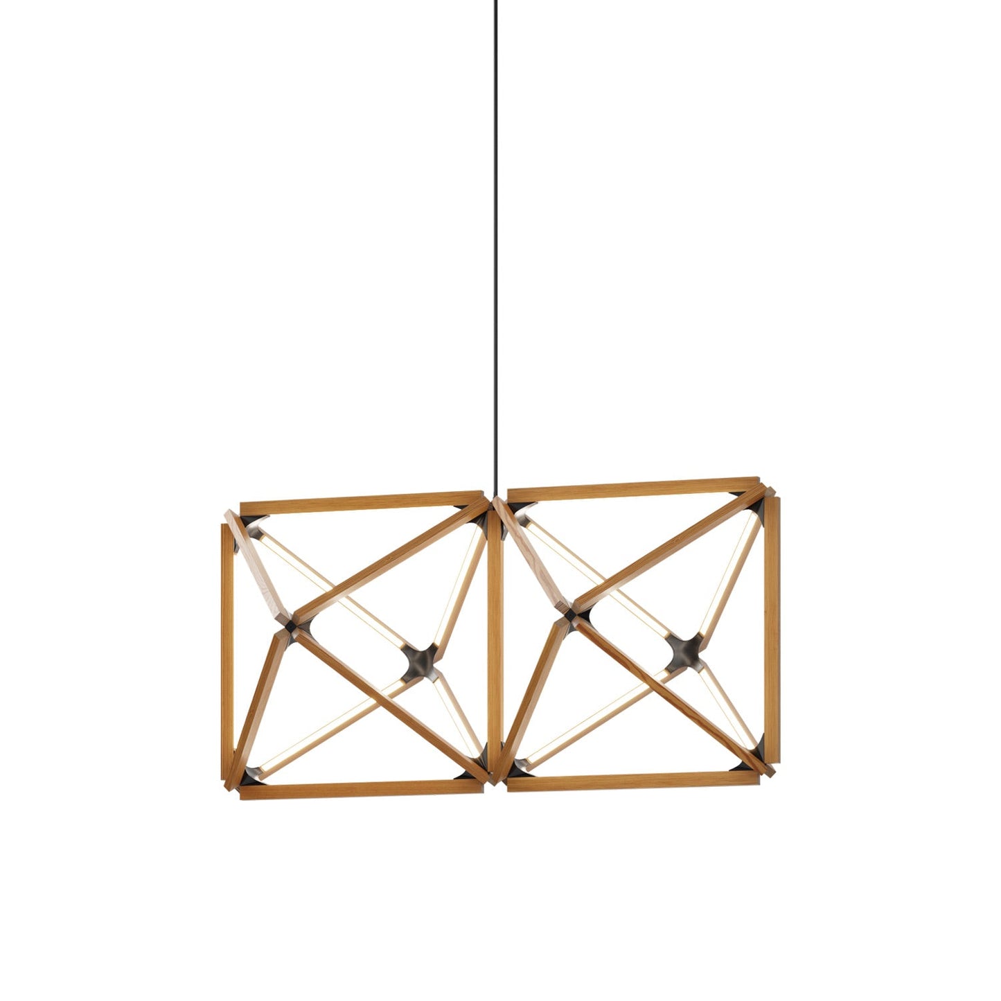 Truss LED Chandelier in Heart Pine (Reclaimed)/Blackened.