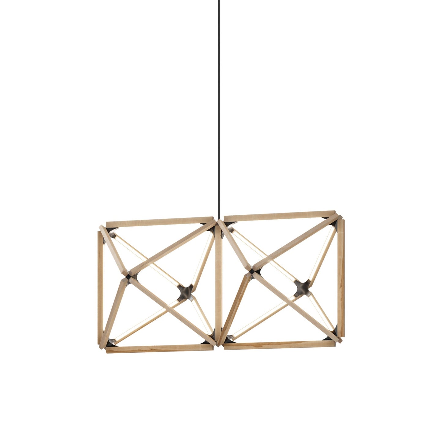 Truss LED Chandelier in Maple/Blackened.