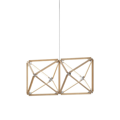 Truss LED Chandelier in Maple/Polished Nickel.