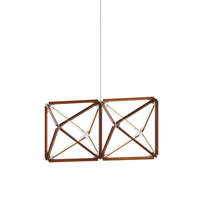 Truss LED Chandelier in Water Tower Redwood/Brushed Nickel.