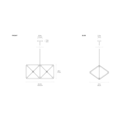 Truss LED Chandelier - line drawing.