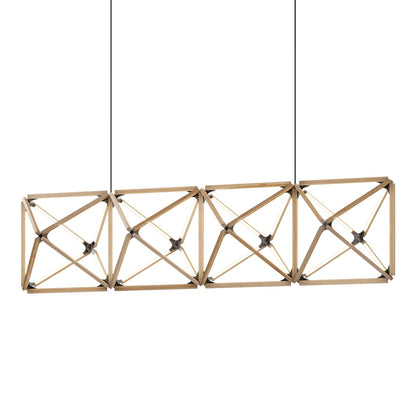 Truss Linear LED Chandelier in Maple/Blackened (107.5-Inch).
