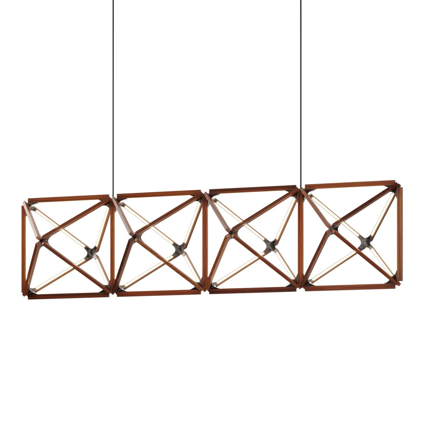 Truss Linear LED Chandelier in Water Tower Redwood/Blackened (107.5-Inch).