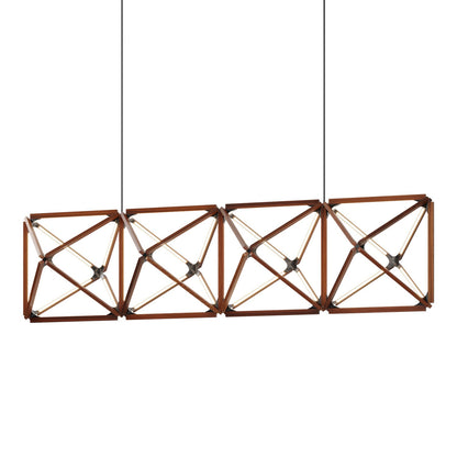 Truss Linear LED Chandelier in Water Tower Redwood/Blackened (107.5-Inch).