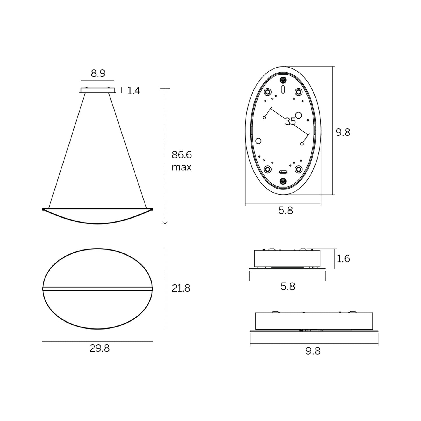 Diphy LED Pendant Light in Detail.