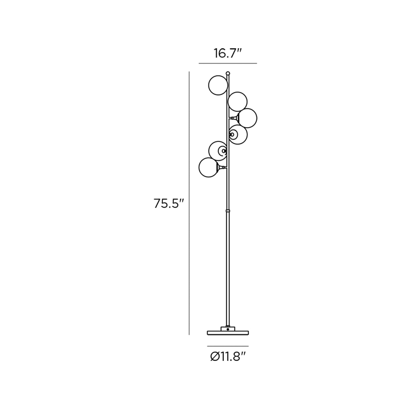 Galassia Floor Lamp - line drawing.