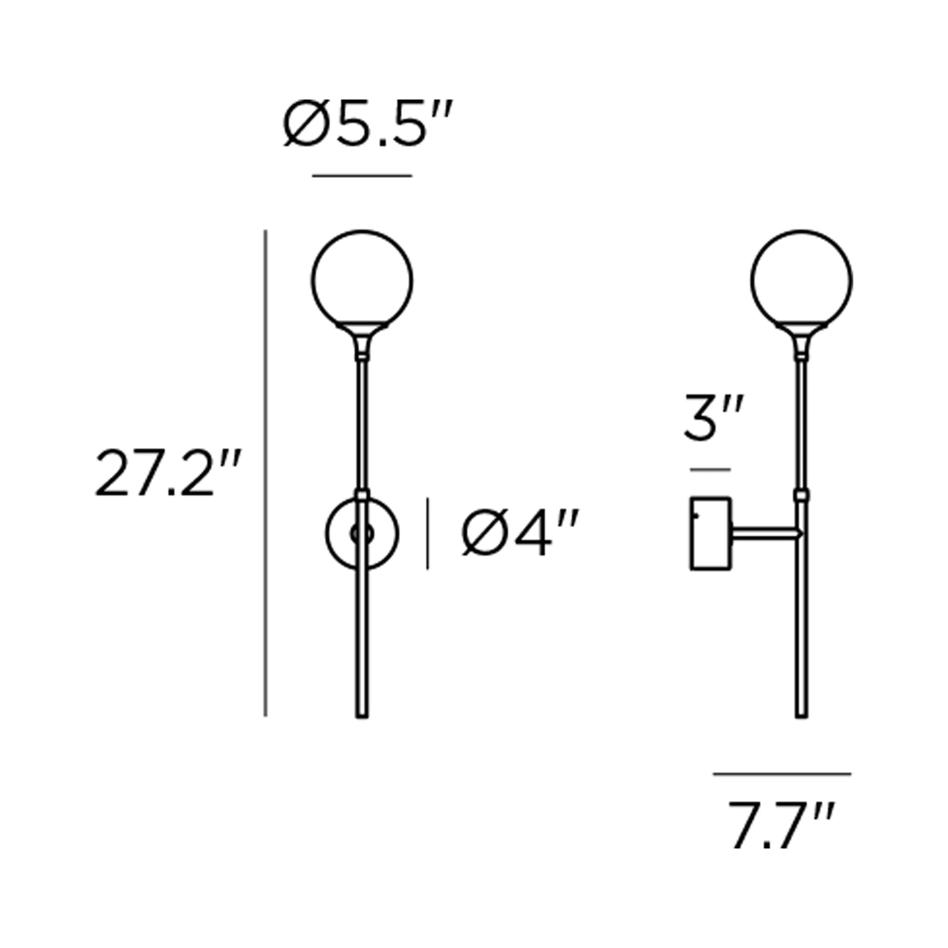 Galassia Wall Light - line drawing.