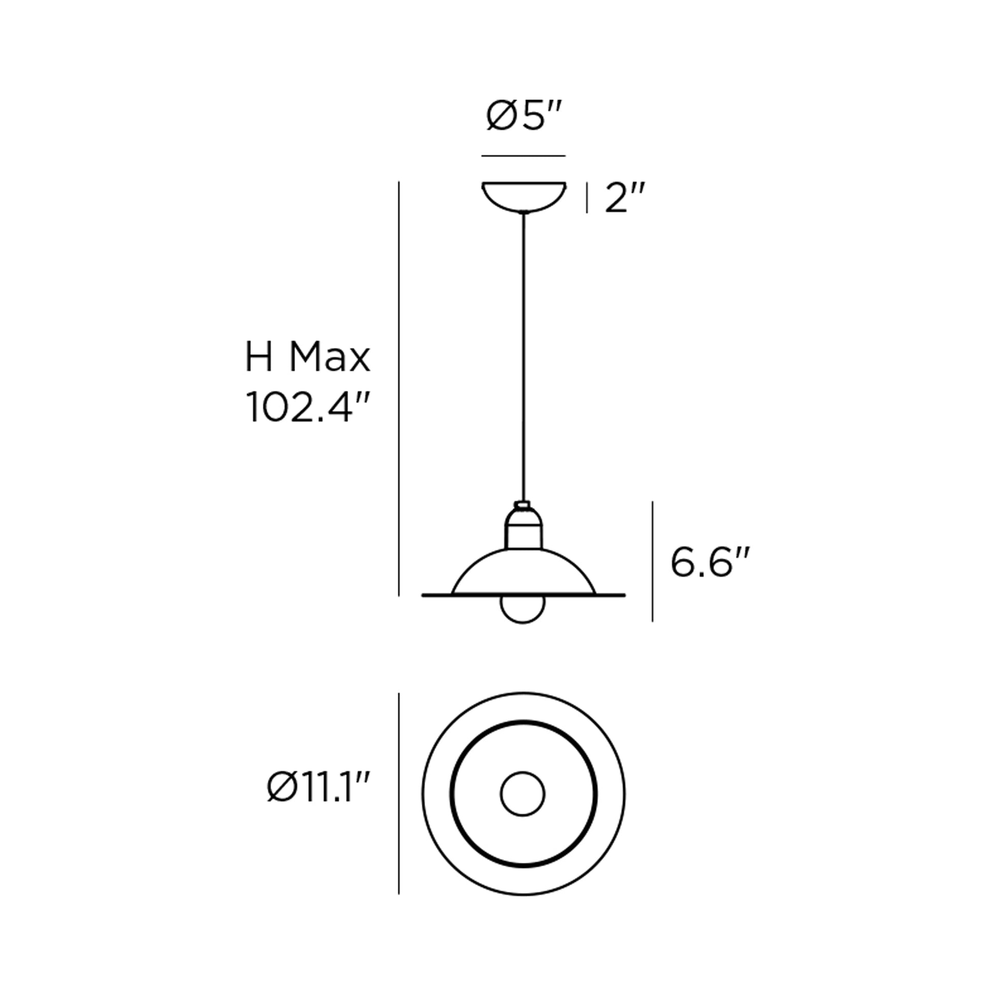 Lampiatta Pendant Light - line drawing.
