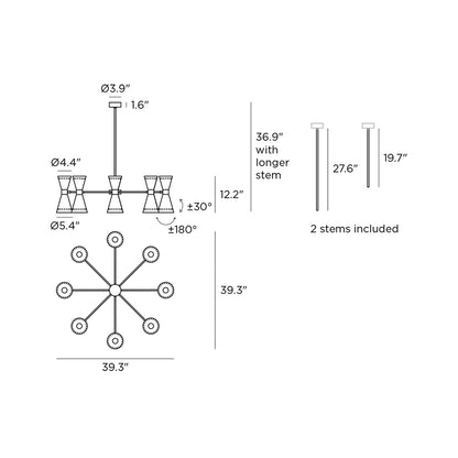 Megafono Pendant Light - line drawing.