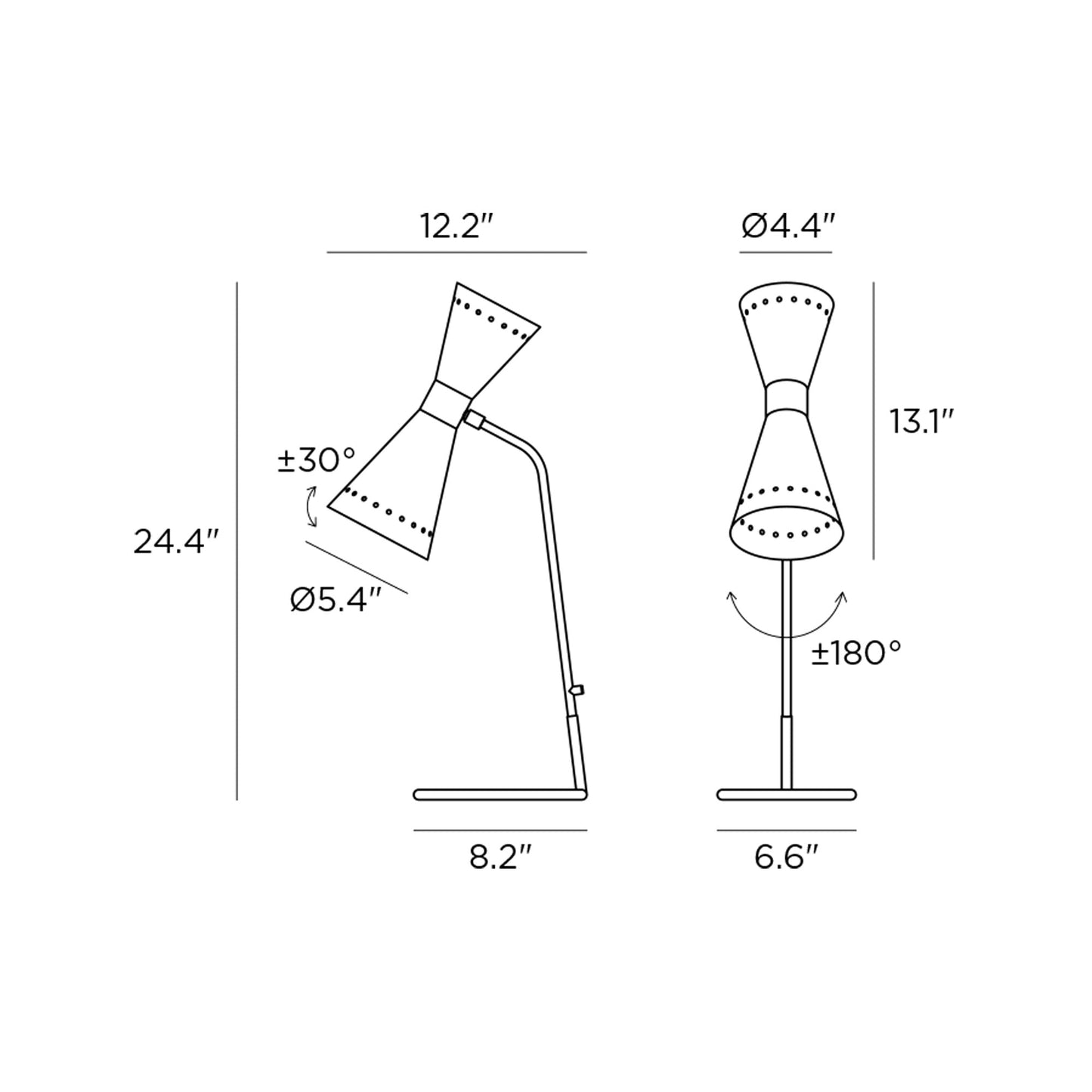 Megafono Table Lamp - line drawing.