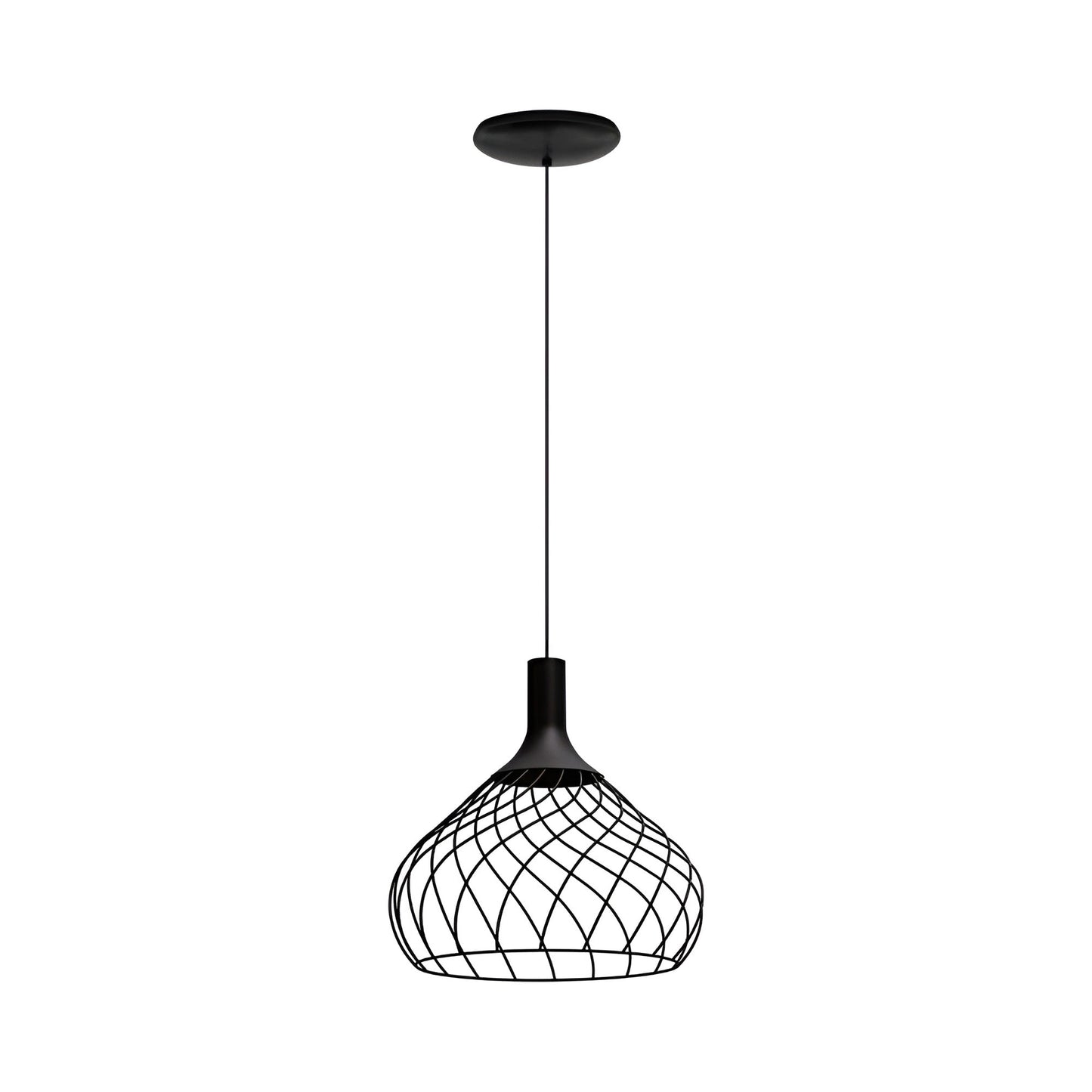 Mongolfier LED Pendant Light in Black (15.7-Inch).