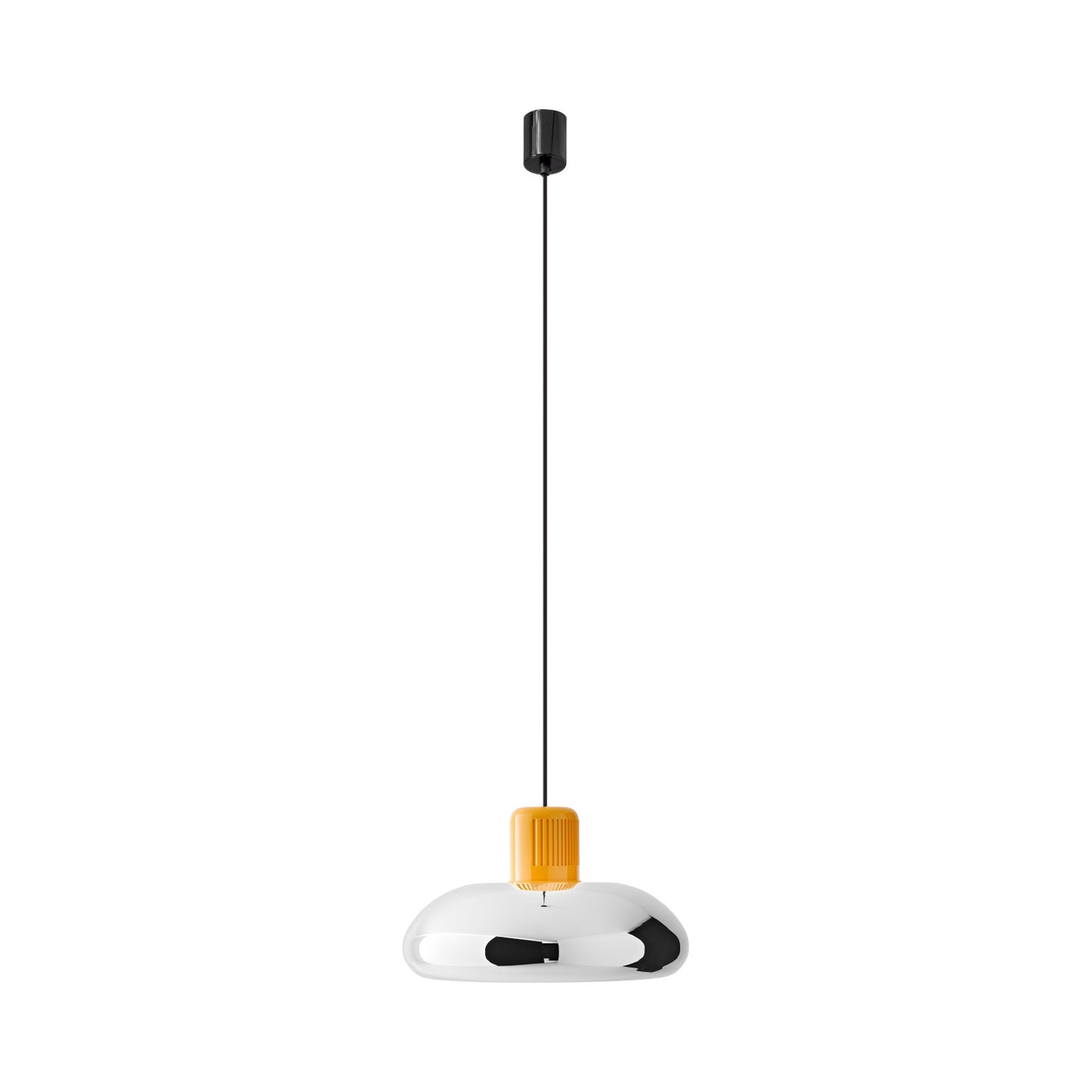 Trepiù LED Pendant Light in Yellow/Chrome.
