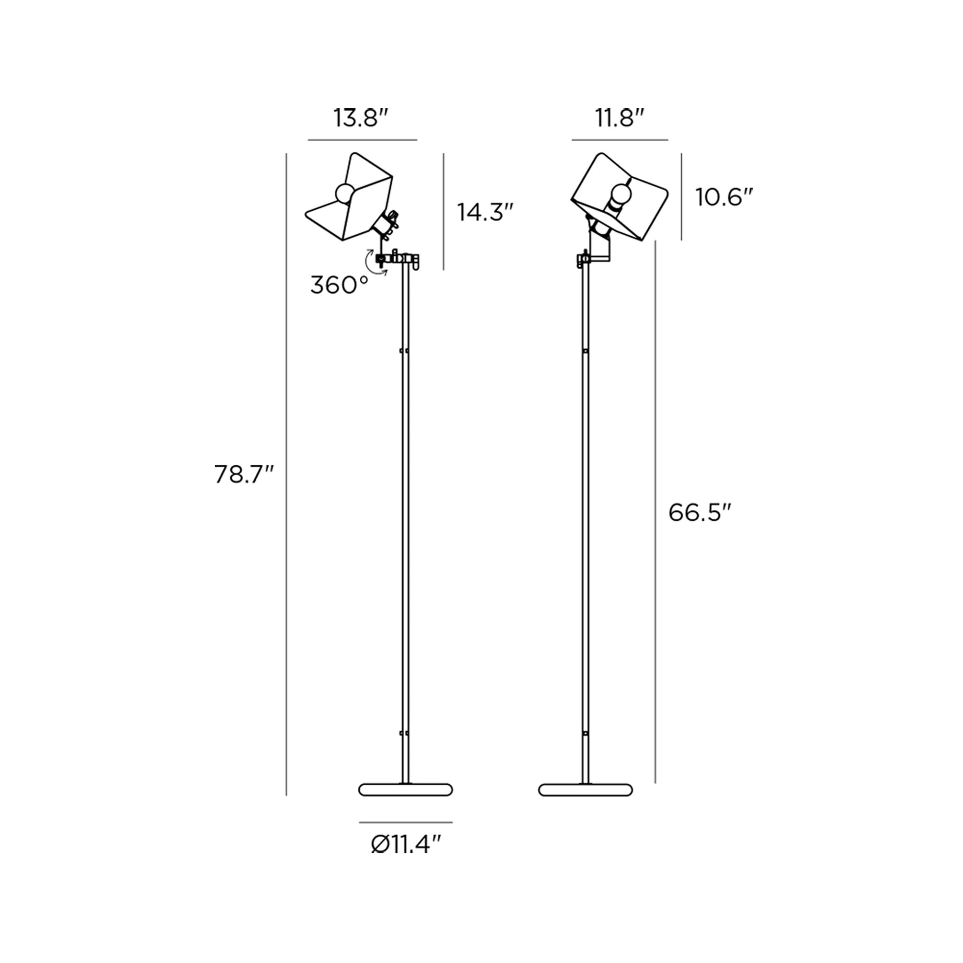 Triedro Floor Lamp - line drawing.