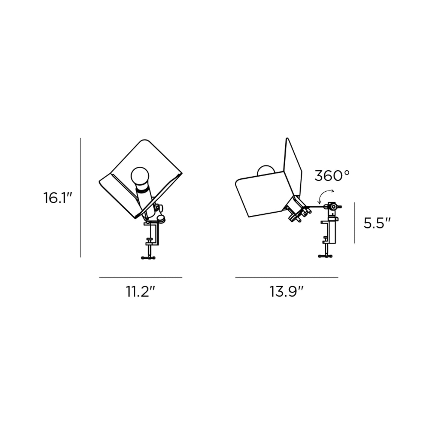 Triedro Table Lamp/Wall Light - line drawing.