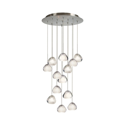 Blob II Multi Light Pendant Light in Satin Nickel/Frost (13-Light).