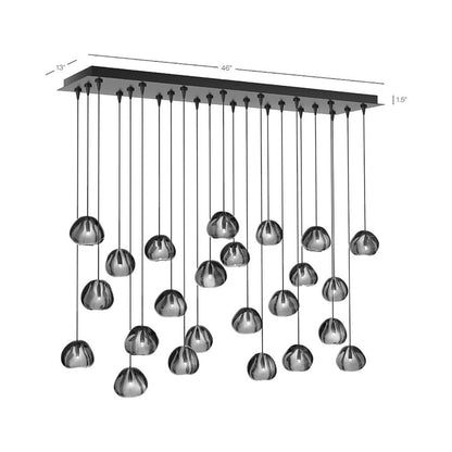 Blob II Linear Pendant Light - line drawing.