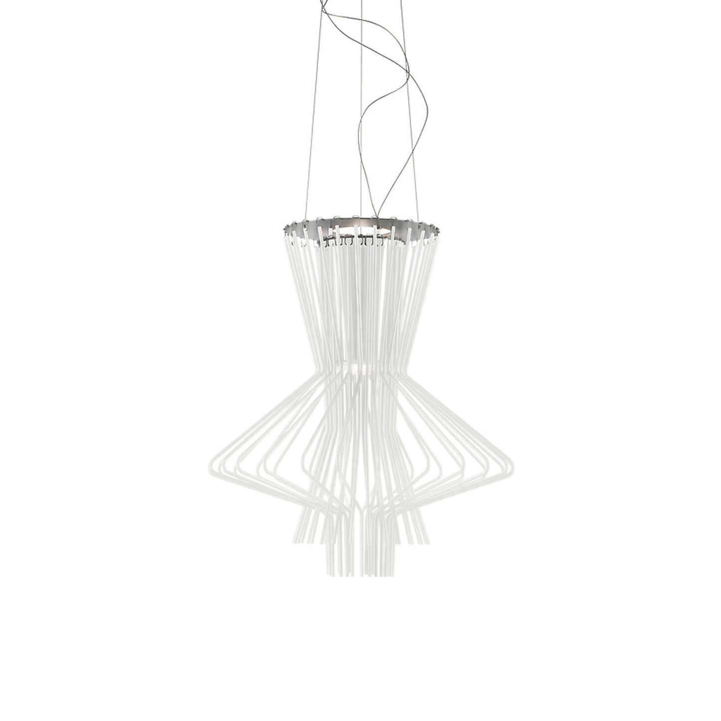 Bronx LED Pendant Light in Matte White (3 X Aircraft Cables Clear SVT).