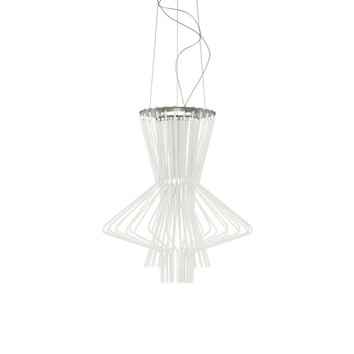 Bronx LED Pendant Light in Matte White (3 X Aircraft Cables Clear SVT).