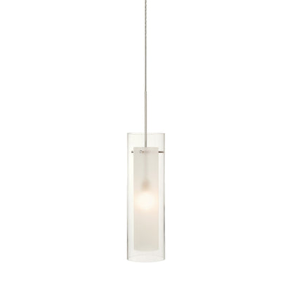 Doppio Pendant Light in Satin Nickel.