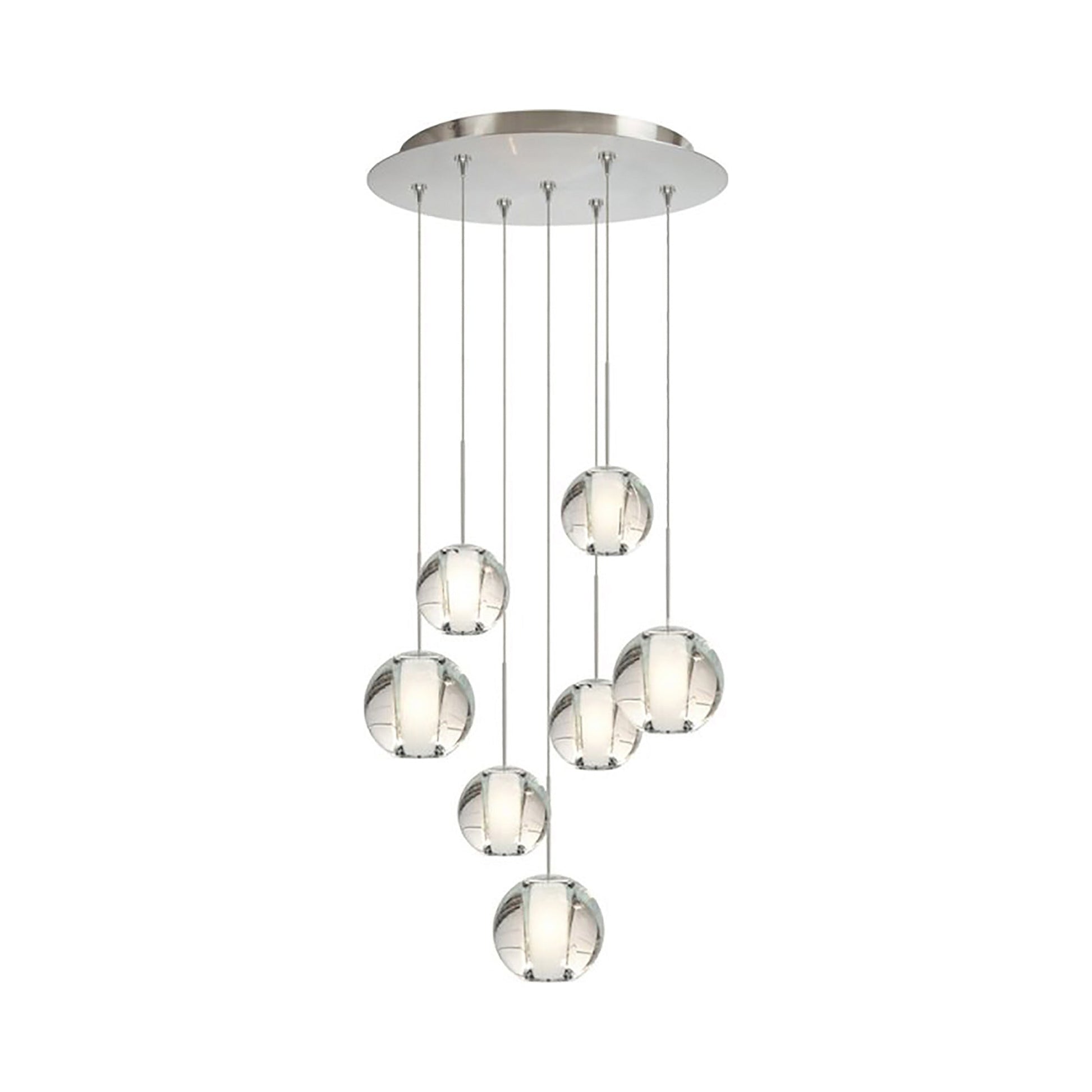 Gracie Chandelier in Satin Nickel/Frost (7-Light).