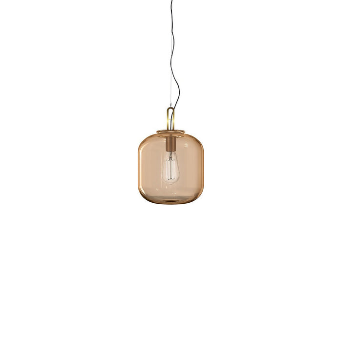 Max Pendant Light in Brushed Brass/Amber (9.5-Inch).