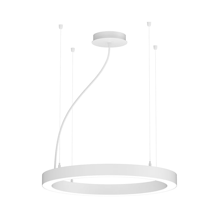 Ring LED Pendant Light in Matte White (32-Inch).