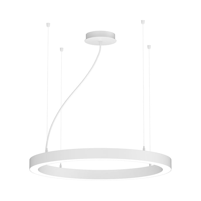 Ring LED Pendant Light in Matte White (39.4-Inch).