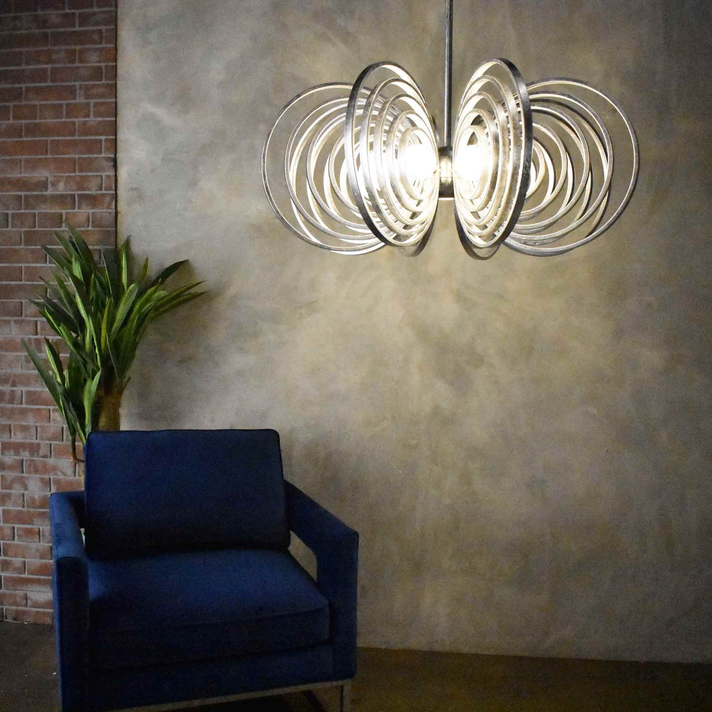 Frequency LED Pendant Light in living room.