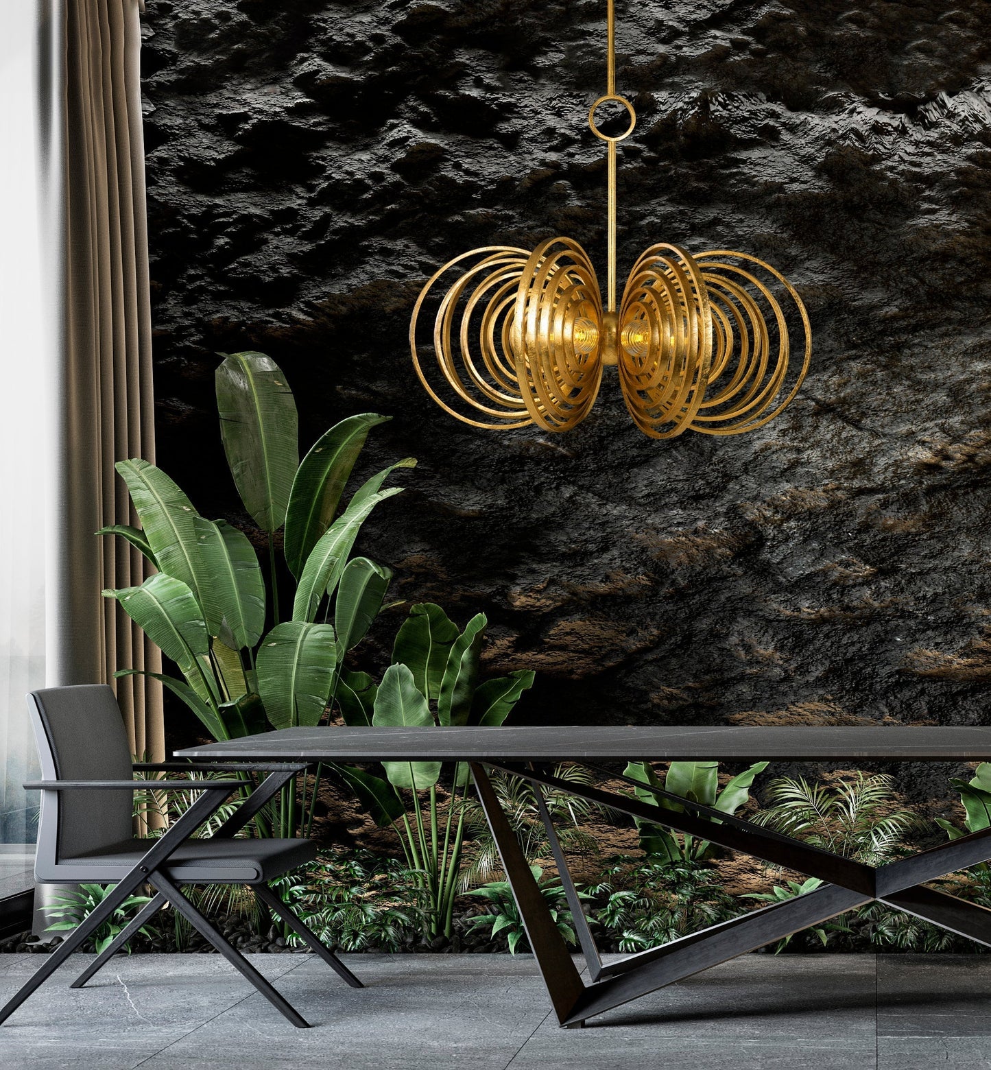 Frequency LED Pendant Light in living room.