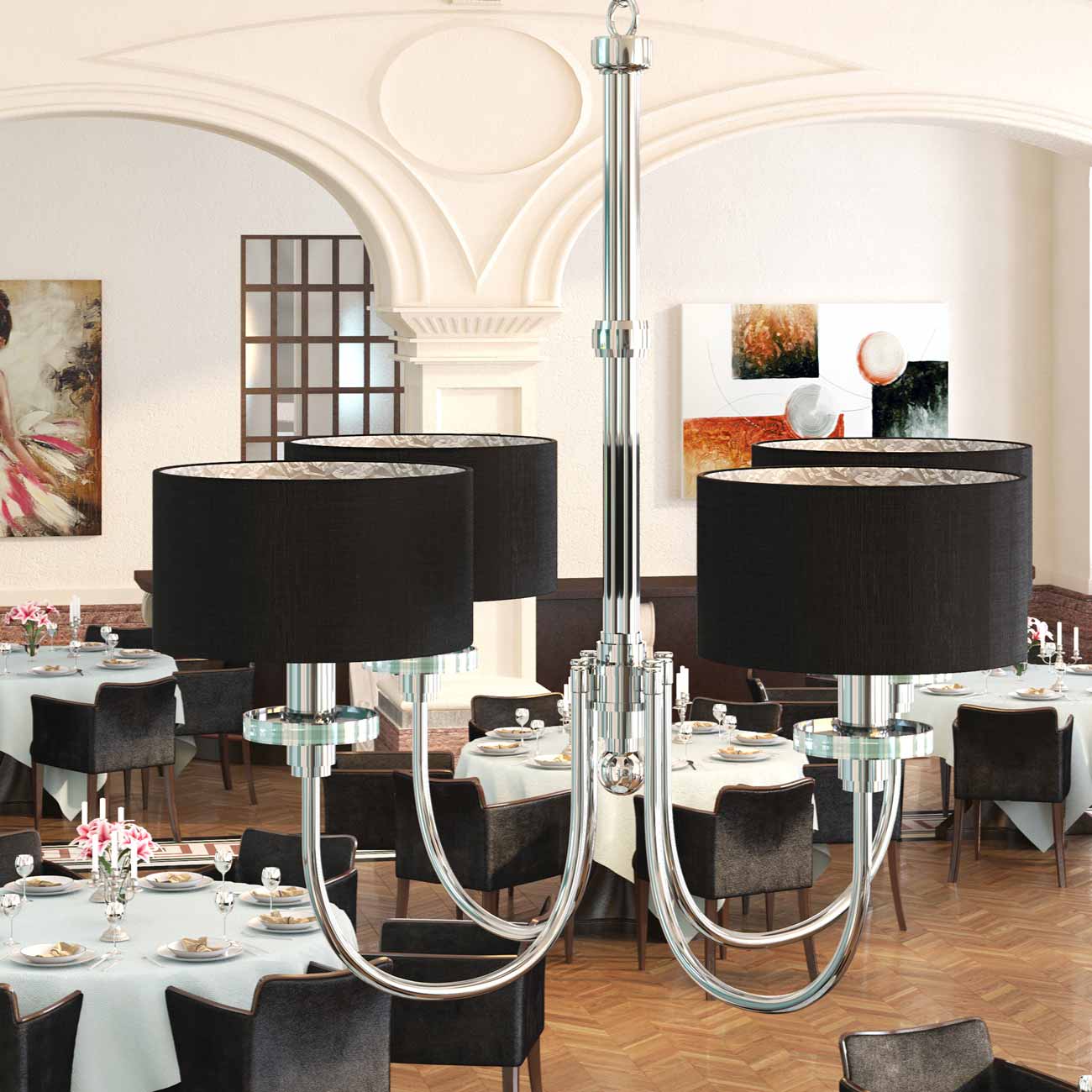 Manhattan Chandelier in restaurant.