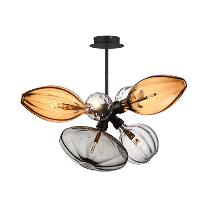 Ray Dance Single Cluster LED Pendant Light in Ember.