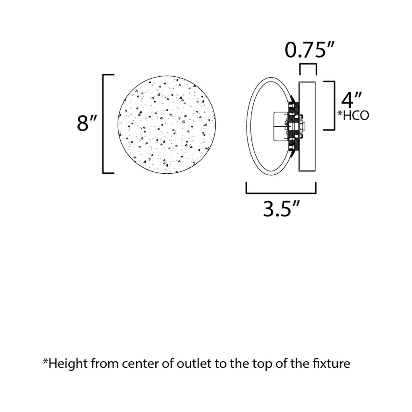 Soda Pop LED Wall Light - line drawing.