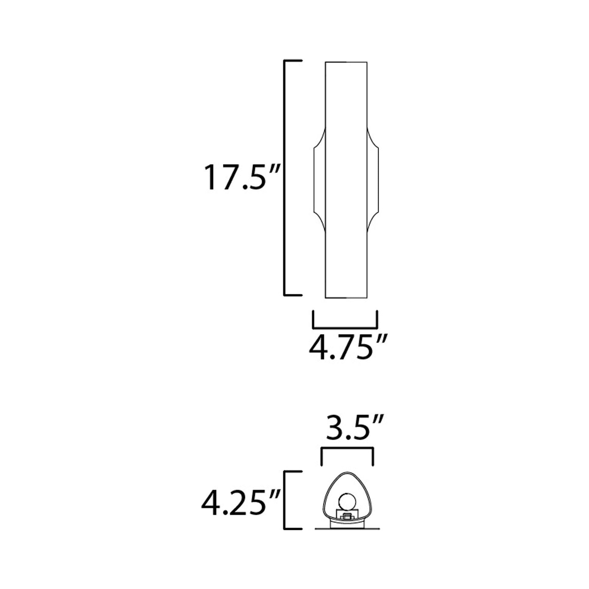 Tropo LED Wall Light - line drawing.