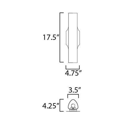 Tropo LED Wall Light - line drawing.