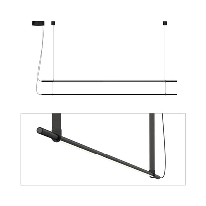 T.O. LED Pendant Light in Matte Black/Graphite (2-Light).