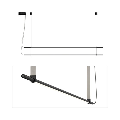 T.O. LED Pendant Light in Matte Black/Light Grey (2-Light).