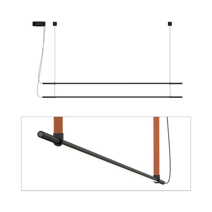 T.O. LED Pendant Light in Matte Black/Burnt Orange (2-Light).