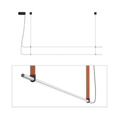 T.O. LED Pendant Light in Matte Light Grey/Burnt Orange (2-Light).