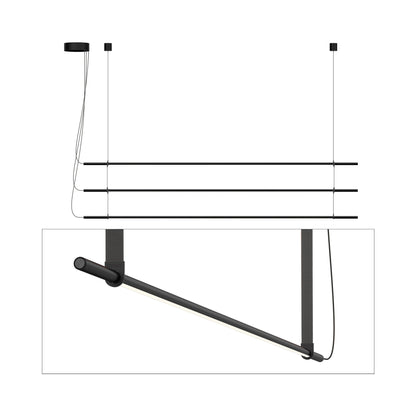 T.O. LED Pendant Light in Matte Black/Graphite (3-Light).