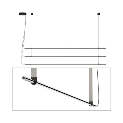 T.O. LED Pendant Light in Matte Chrome/Light Grey (3-Light).