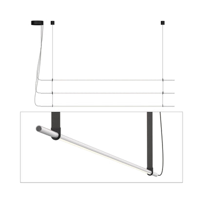 T.O. LED Pendant Light in Matte Light Grey/Graphite (3-Light).