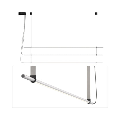 T.O. LED Pendant Light in Matte Light Grey/Light Grey (3-Light).