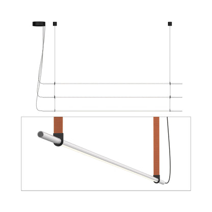 T.O. LED Pendant Light in Matte Light Grey/Burnt Orange (3-Light).