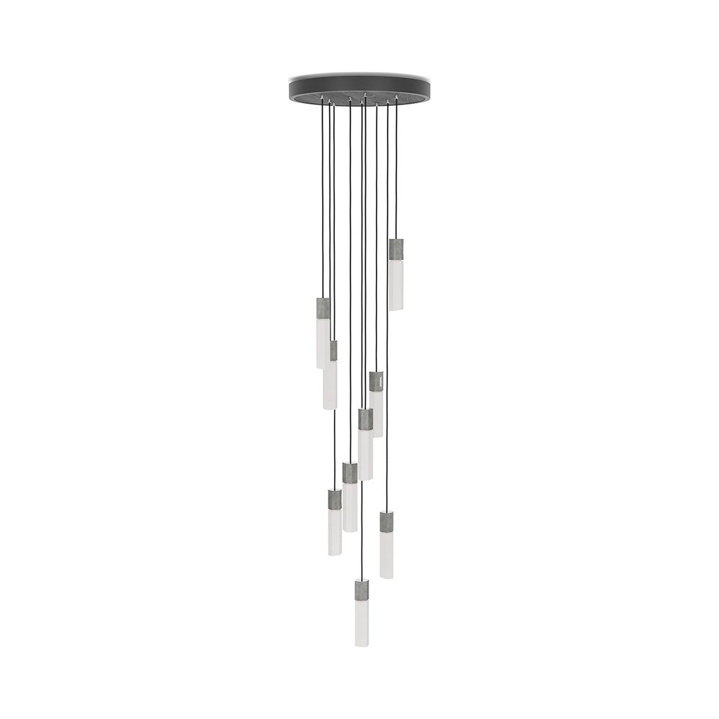 Basalt Multi Light Pendant Light in Stainless Steel.