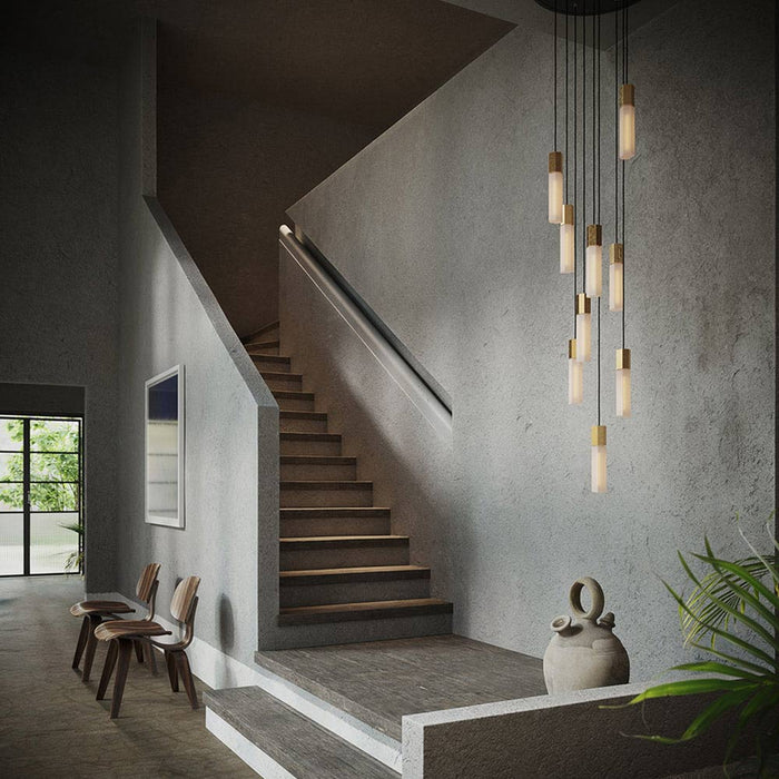 Basalt Multi Light Pendant Light in living room.